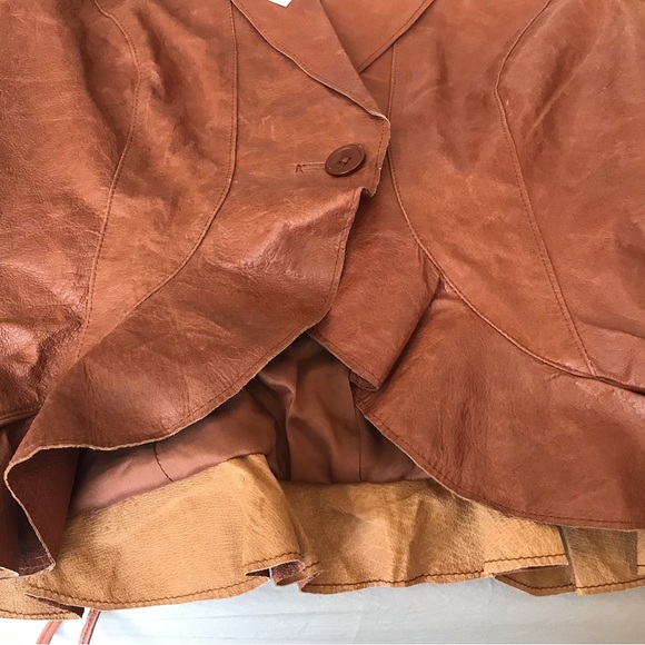 Together 100% Leather Jacket Brown Size 10 - Picture 9 of 16